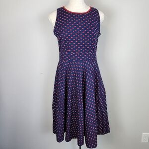 Vintage Retro Pin-up Style 50s Heart Polk-a-dot Dress Strapless Size Large